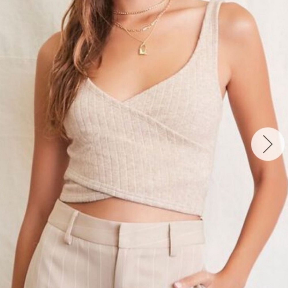 Forever 21 Crop Wrap-Style Tank Top - Medium